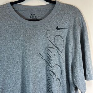 Nike DRI-FIT Gray T-Shirt with Black Swoosh and King Estate on front.